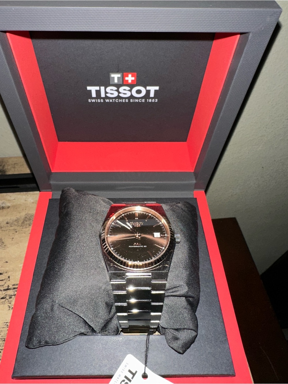 Tissot Men's titanium 18k gold Watch with Brown Dial